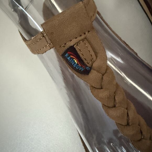 Rainbow Sandals WMS SZ M 6.5-7.5 Brown Leather T Street Braided Ankle Boho Shoes - Picture 3 of 8